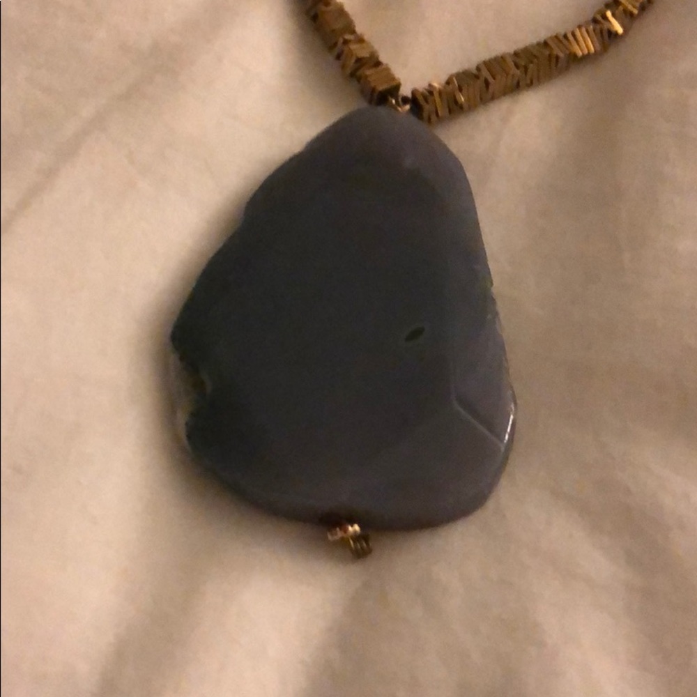 Grey stone necklace